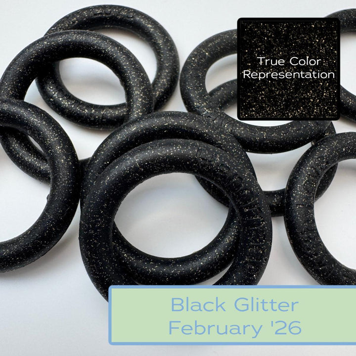 Silicone Rings - Black w/ Gold Glitter-Silicone Ring-Keep On Looping-Acorns &amp; Twigs