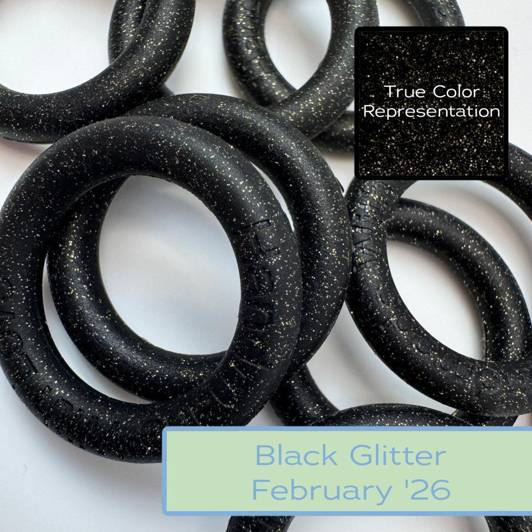Silicone Rings - Black w/ Gold Glitter-Silicone Ring-Keep On Looping-Acorns &amp; Twigs