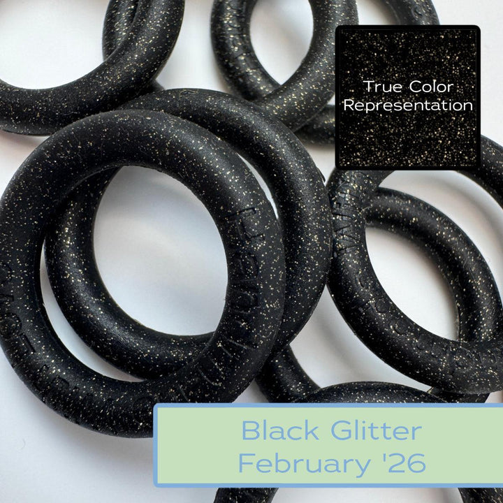 Silicone Rings - Black w/ Gold Glitter-Silicone Ring-Keep On Looping-Acorns &amp; Twigs
