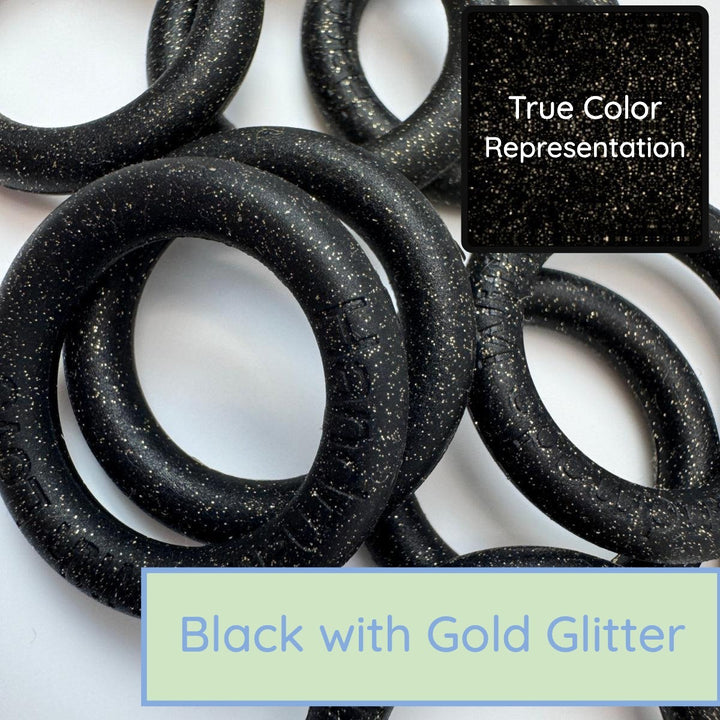 Silicone Rings - Black with Gold Glitter