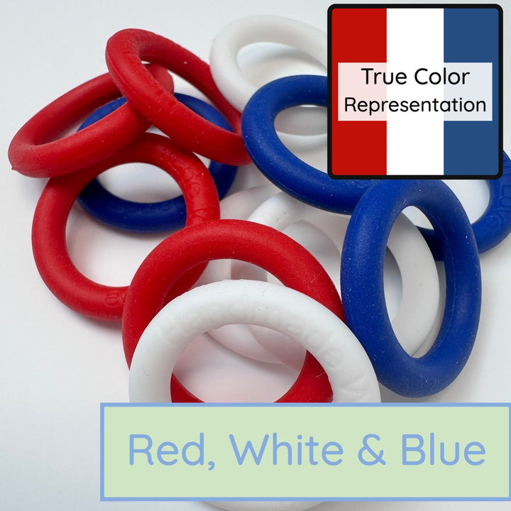 Silicone Rings - Red, White &amp; Blue