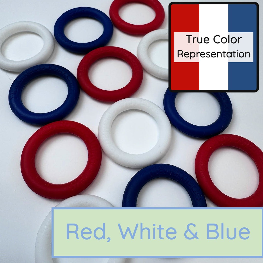 Silicone Rings - Red, White &amp; Blue