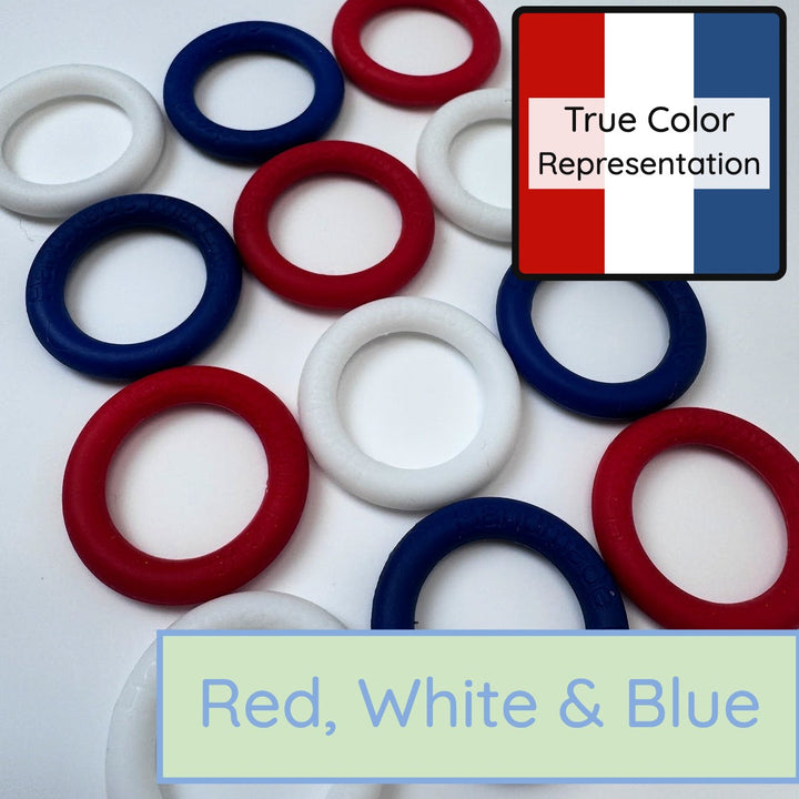 Silicone Rings - Red, White &amp; Blue