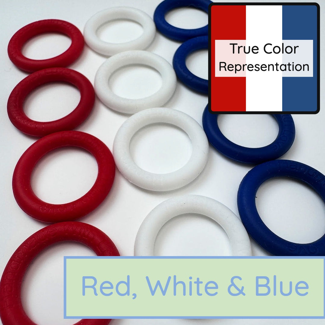 Silicone Rings - Red, White &amp; Blue