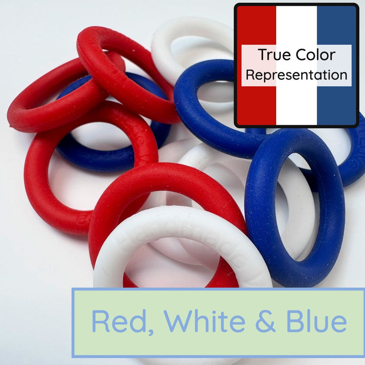 Silicone Rings - Red, White &amp; Blue