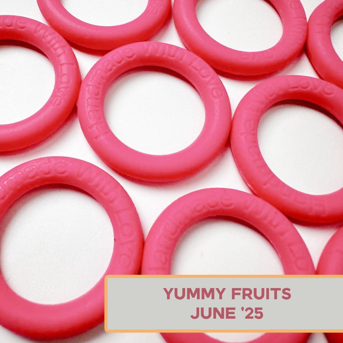 Silicone Rings - Yummy Fruit (Pink)-Silicone Ring-Keep On Looping-Acorns & Twigs