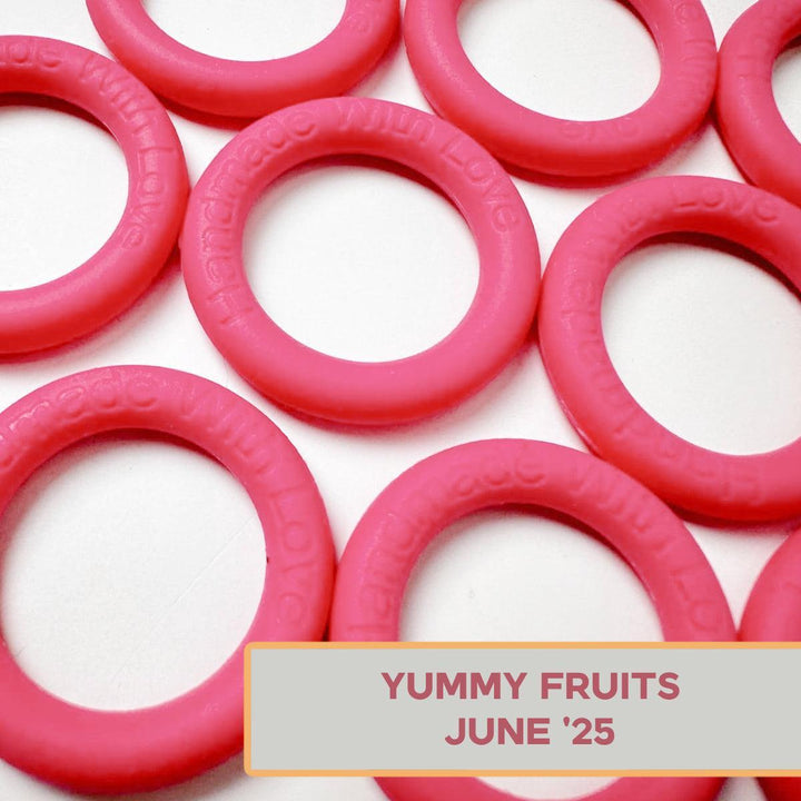 Silicone Rings - Yummy Fruit (Pink)-Silicone Ring-Keep On Looping-Acorns &amp; Twigs