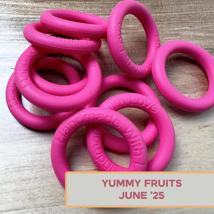 Silicone Rings - Yummy Fruit (Pink)-Silicone Ring-Keep On Looping-Acorns &amp; Twigs