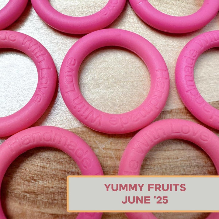 Silicone Rings - Yummy Fruit (Pink)-Silicone Ring-Keep On Looping-Acorns &amp; Twigs