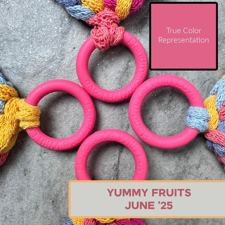 Silicone Rings - Yummy Fruit (Pink)-Silicone Ring-Keep On Looping-Acorns &amp; Twigs