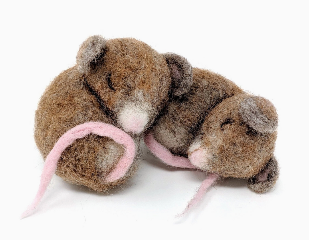 Sleeping Mice Needle Felting Kit-Needle Felting-Crafty Kit Company-Acorns &amp; Twigs