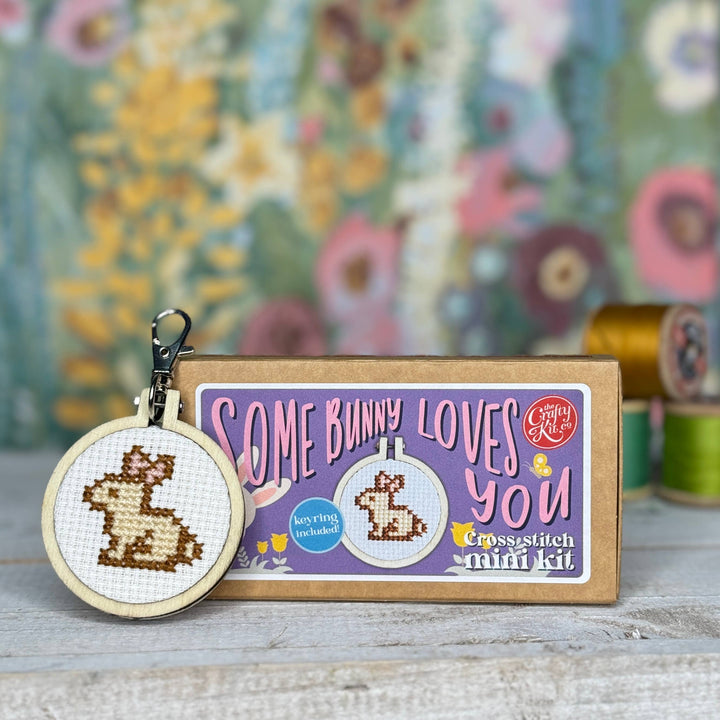 Some Bunny Loves You! Mini Matchbox Cross Stitch Kit-Cross Stitch-The Crafty Kit Company-Acorns &amp; Twigs