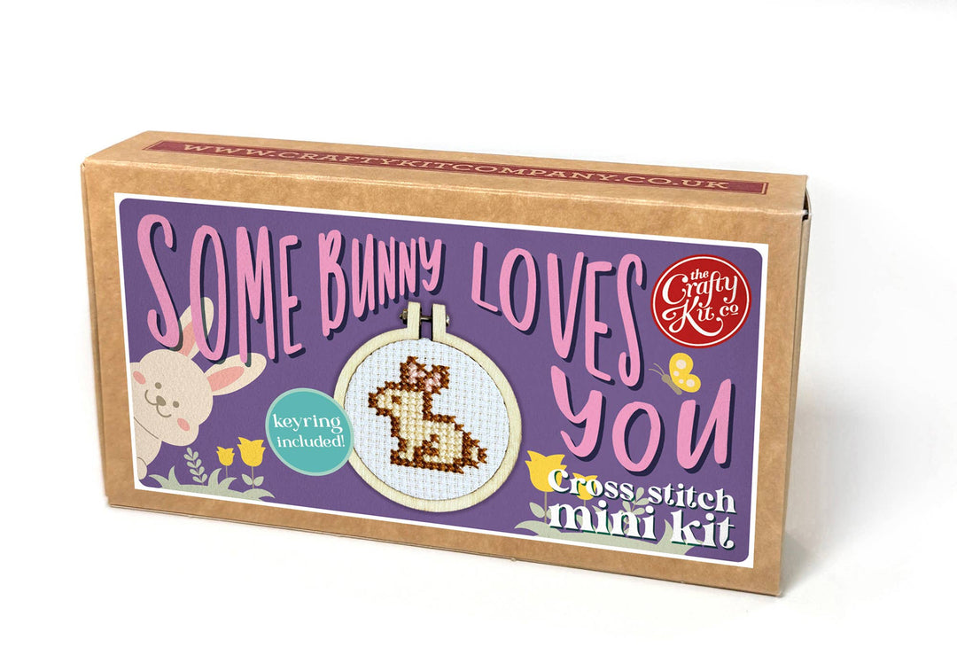 Some Bunny Loves You! Mini Matchbox Cross Stitch Kit-Cross Stitch-The Crafty Kit Company-Acorns &amp; Twigs