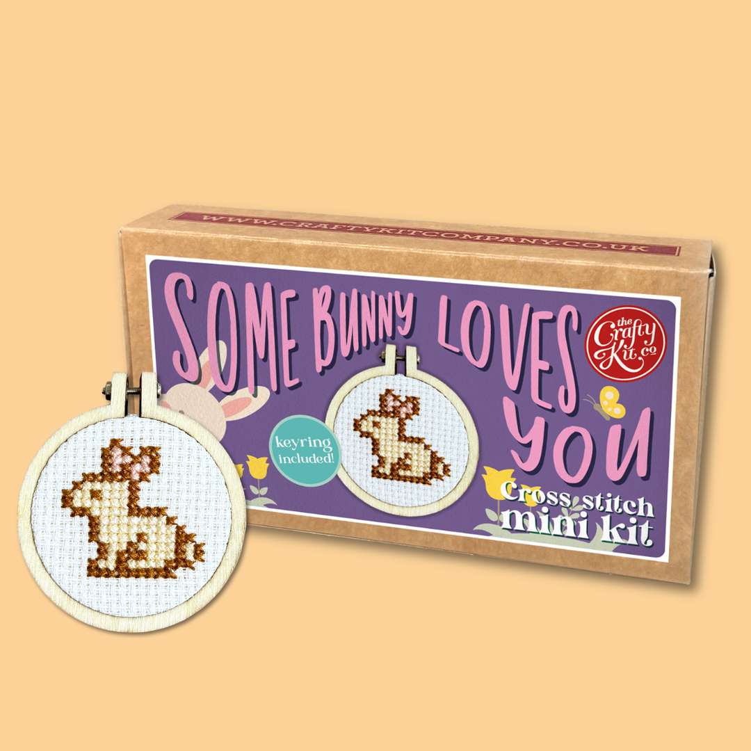 Some Bunny Loves You! Mini Matchbox Cross Stitch Kit-Cross Stitch-The Crafty Kit Company-Acorns &amp; Twigs