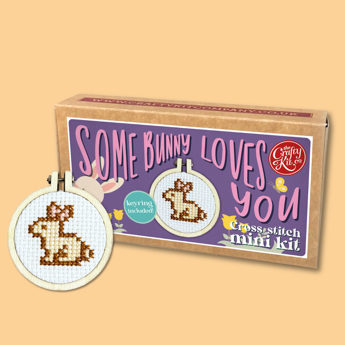 Some Bunny Loves You! Mini Matchbox Cross Stitch Kit-Cross Stitch-The Crafty Kit Company-Acorns & Twigs