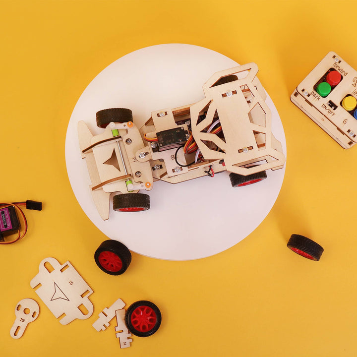 Steering Remote Controlled Car DIY Kit, Educational STEM Toy-Wooden Toy-Kitsville-Acorns &amp; Twigs