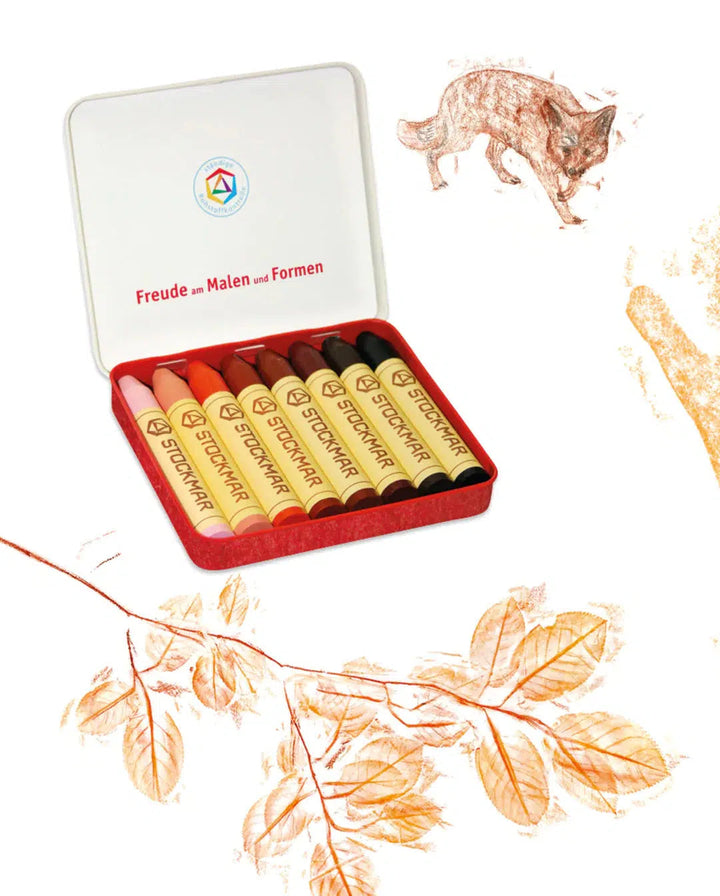 Stockmar COLOURS OF THE WORLD Stick Beeswax Crayon Sets-Drawing &amp; Writing-Stockmar-Acorns &amp; Twigs