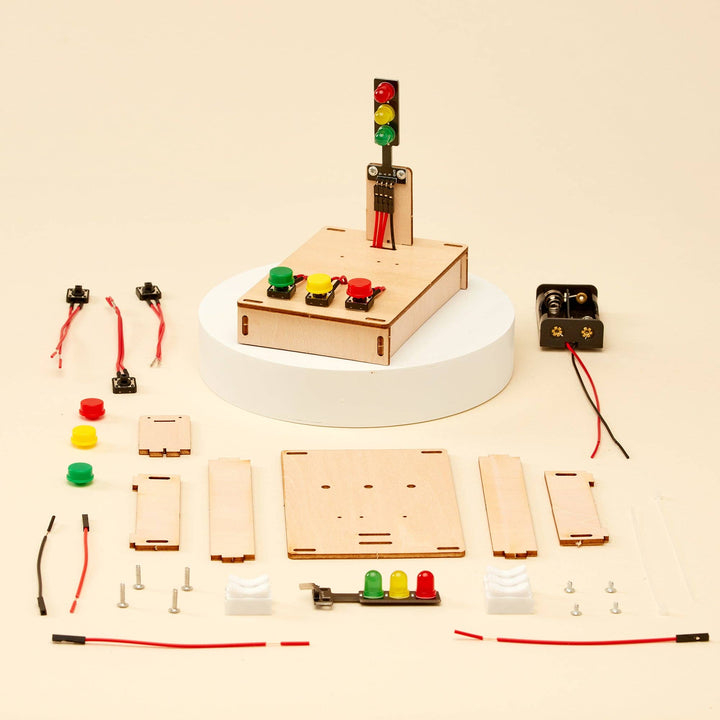 Traffic Light DIY Kit - Educational STEM Toy, Craft Kit-Wooden Toy-Kitsville-Acorns &amp; Twigs