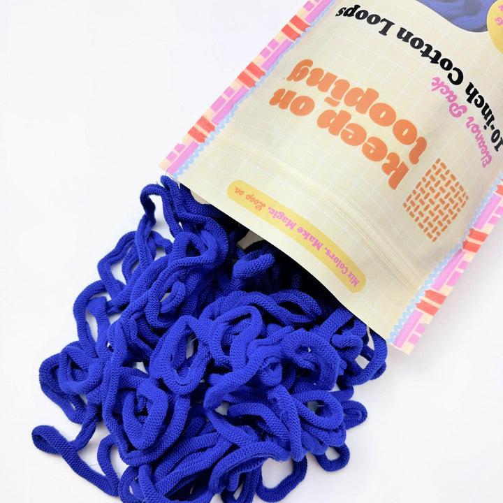 Ultra Marine Cotton Loops (10" Size)-Potholder weaving-Keep On Looping-Acorns &amp; Twigs