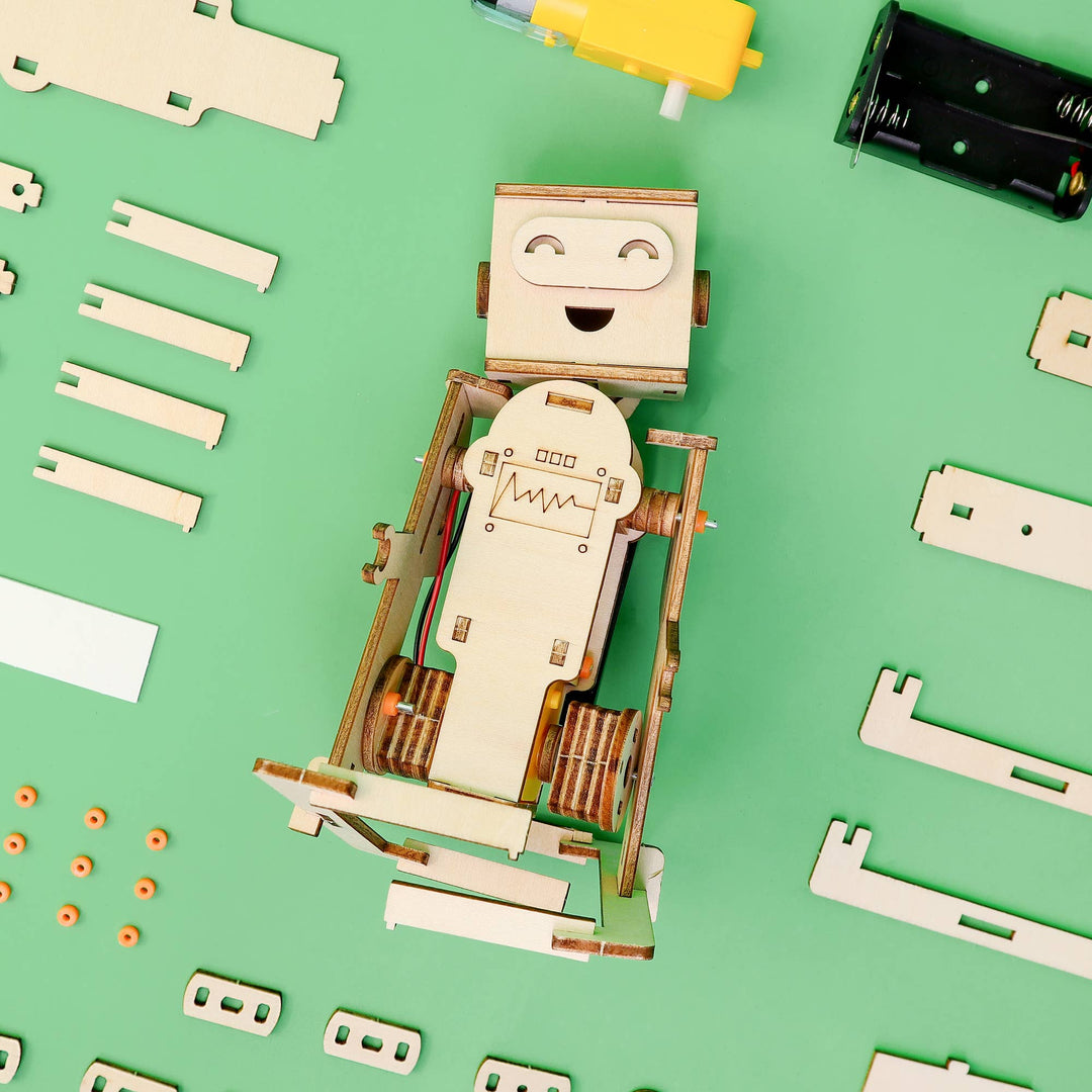 WalkieBot – Build a Walking Robot STEM Kit-Wooden Toy-Kitsville-Acorns &amp; Twigs