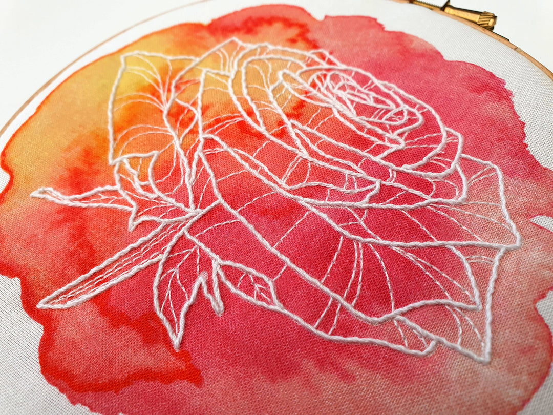 Watercolor Rose Embroidery Kit-Embroidery-Oh Sew Bootiful-Acorns &amp; Twigs