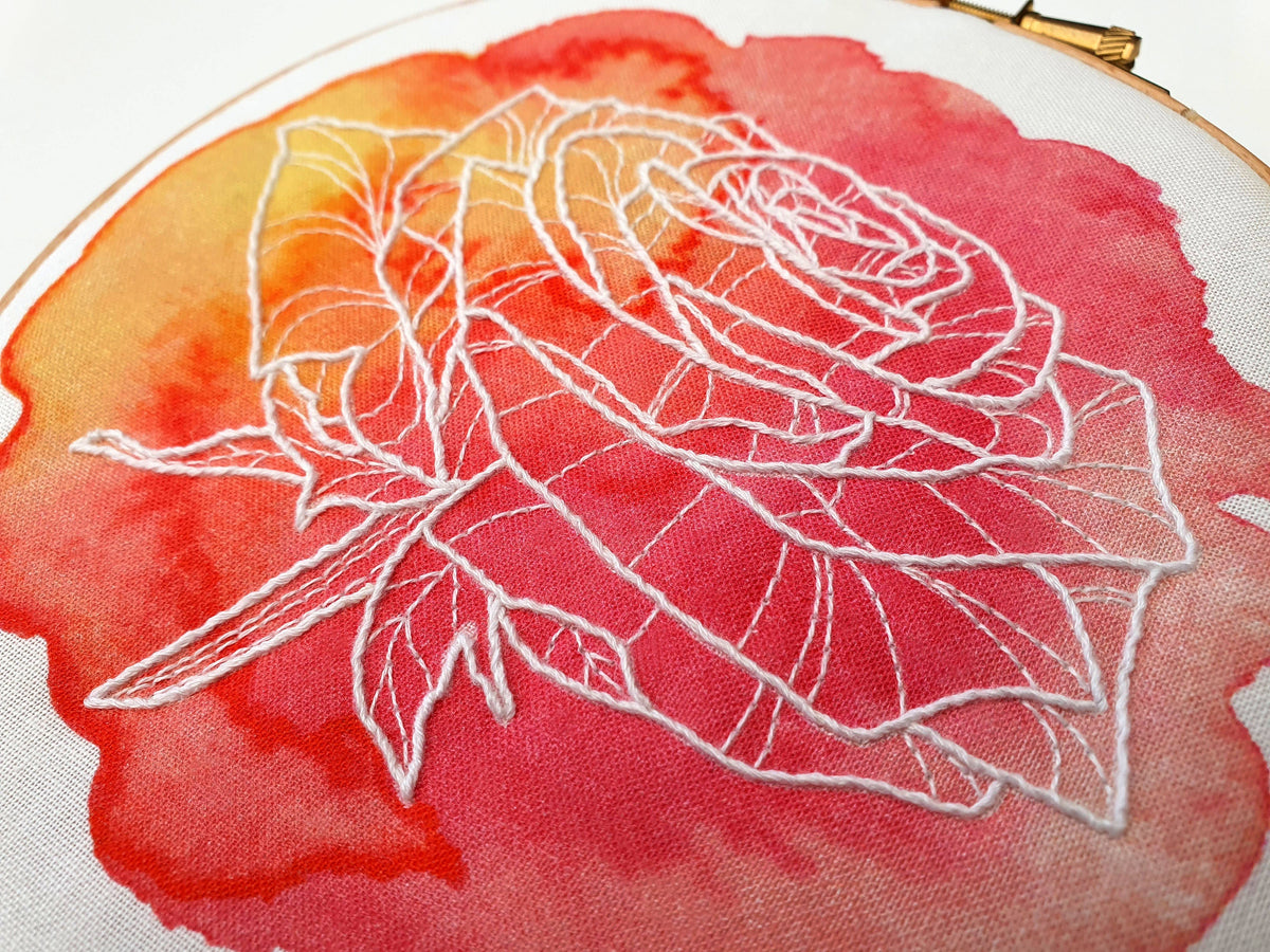 Watercolor Rose Embroidery Kit-Embroidery-Oh Sew Bootiful-Acorns & Twigs