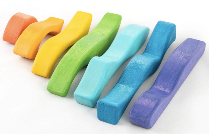 Waves Rainbow Stacker-Wooden blocks-PoppyBabyCo-Acorns &amp; Twigs