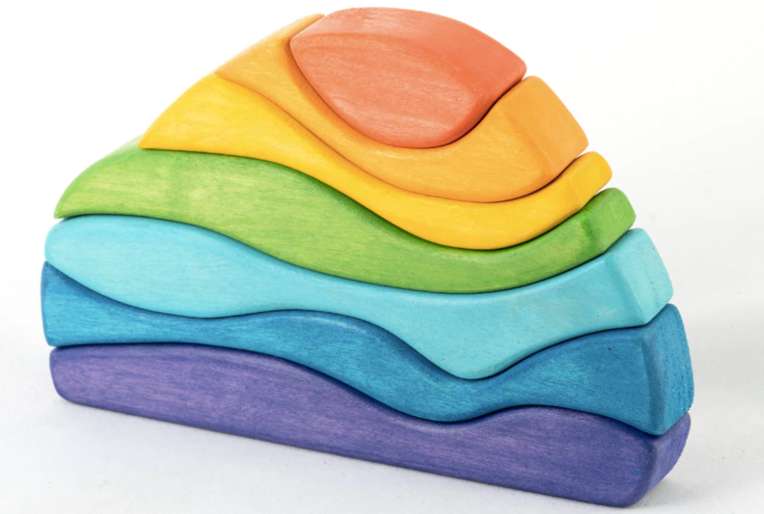 Waves Rainbow Stacker-Wooden blocks-PoppyBabyCo-Acorns &amp; Twigs