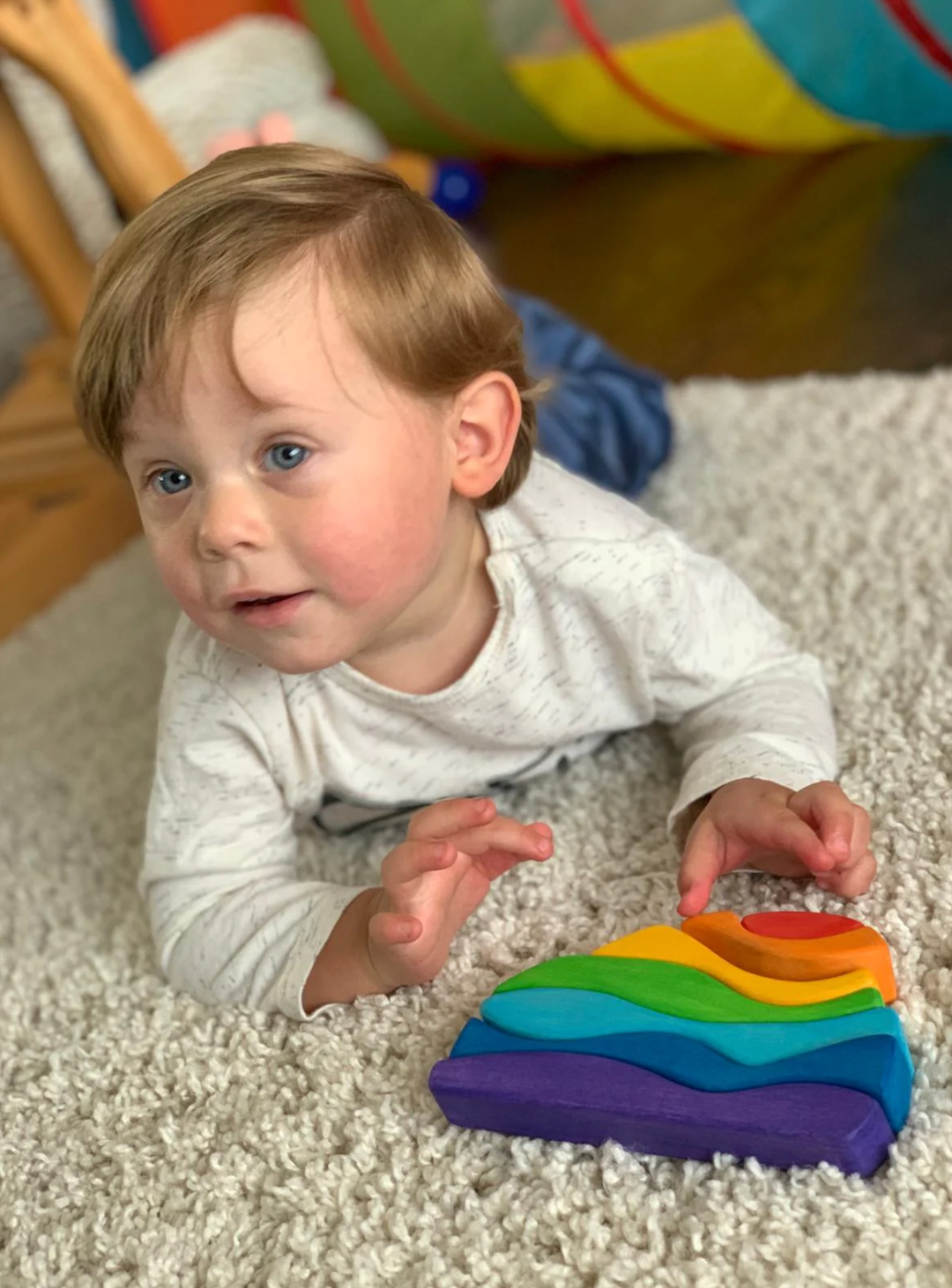 Waves Rainbow Stacker-Wooden blocks-PoppyBabyCo-Acorns &amp; Twigs