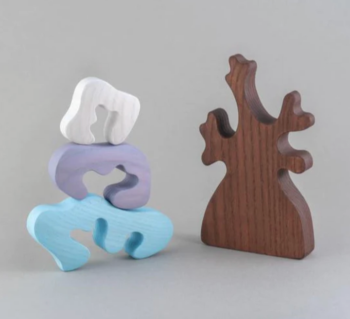 Winter tree with three crowns-Small World Play-PoppyBabyCo-Acorns &amp; Twigs