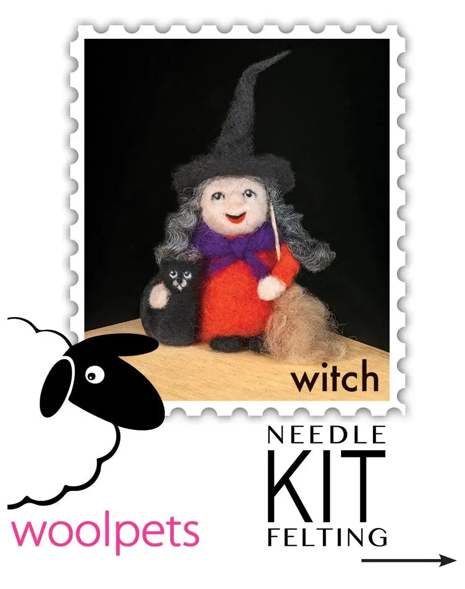 Witch Felting Kit - Intermediate-Needle Felting-WoolPets-Acorns &amp; Twigs