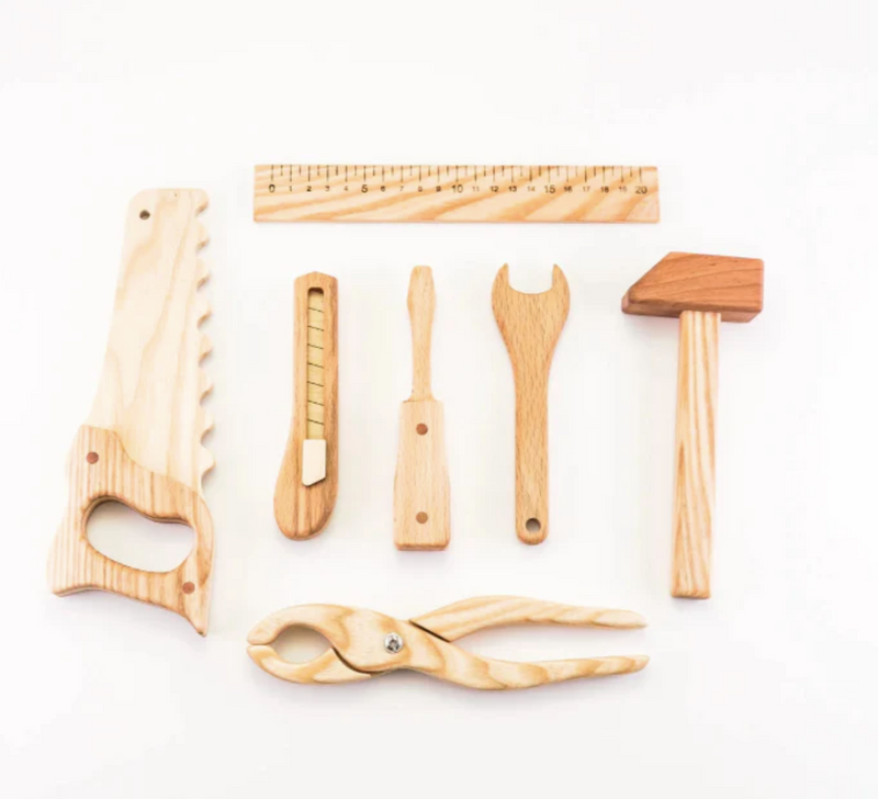 Wooden Builder Tool Kit for Toddlers-Wooden Toy-PoppyBabyCo-Acorns & Twigs