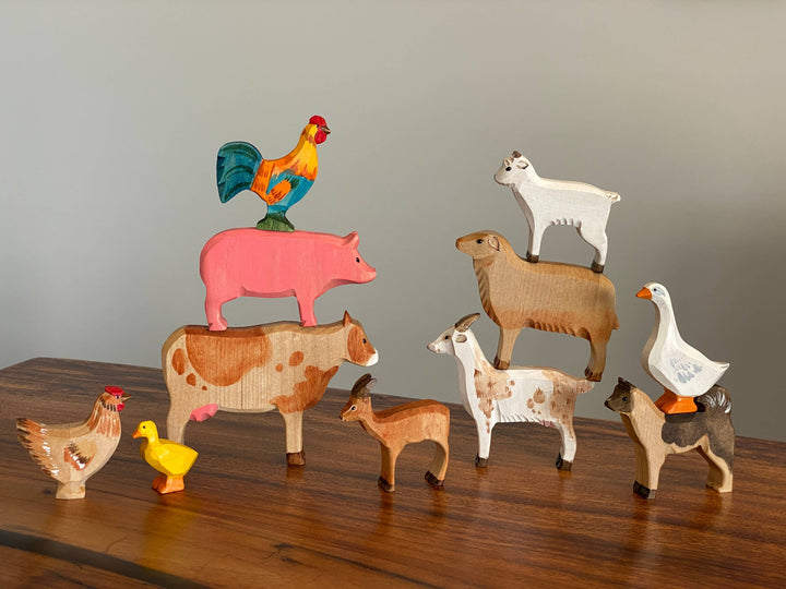 Wooden Farm Animals: Set-PoppyBabyCo-Acorns &amp; Twigs