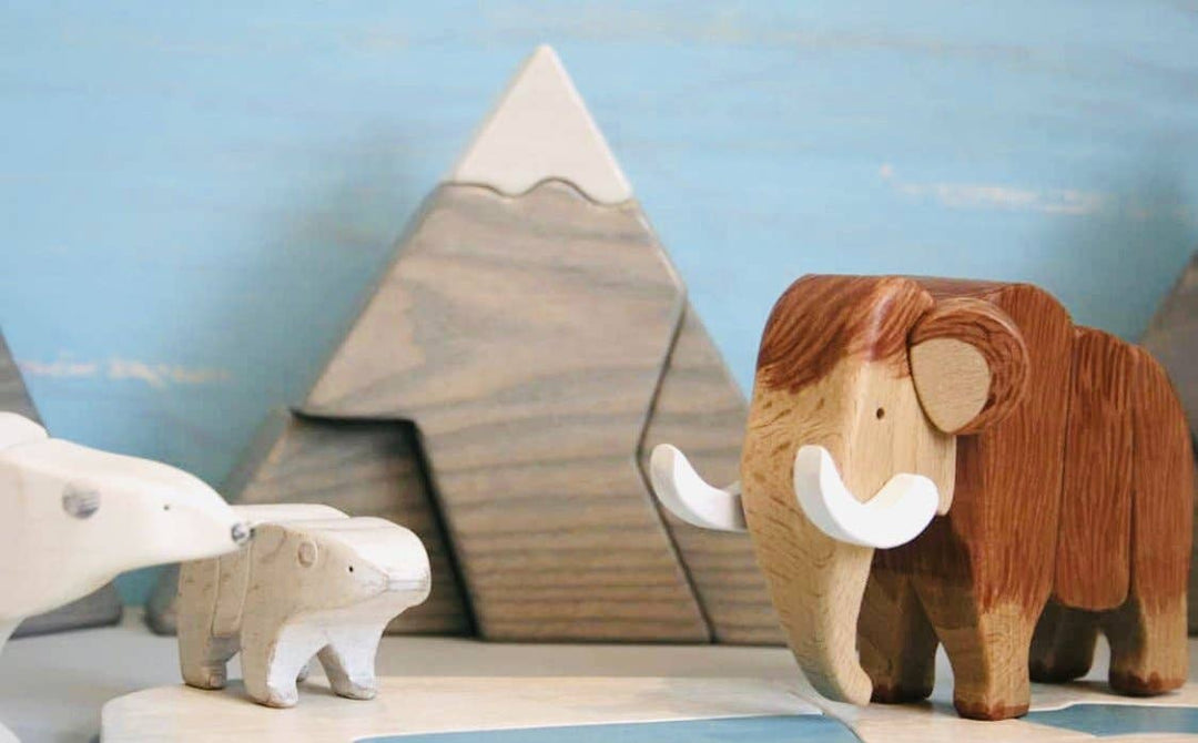 Wooden Mountain Puzzle Blocks-Small World Play-PoppyBabyCo-Acorns &amp; Twigs