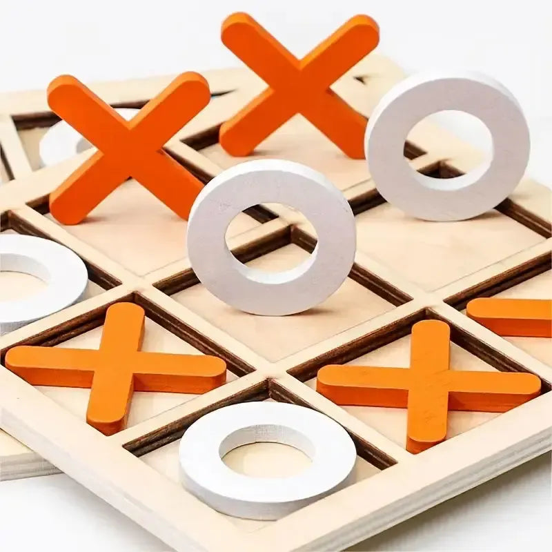 Wooden Tic-Tac-Toe Game - 10-Pcs Set | Kids&
