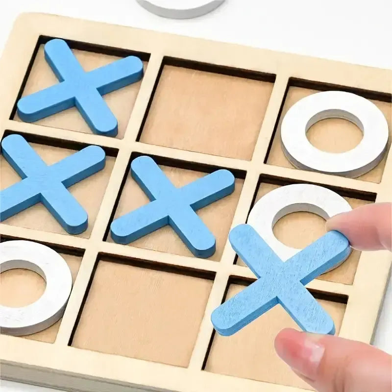Wooden Tic-Tac-Toe Game - 10-Pcs Set | Kids&