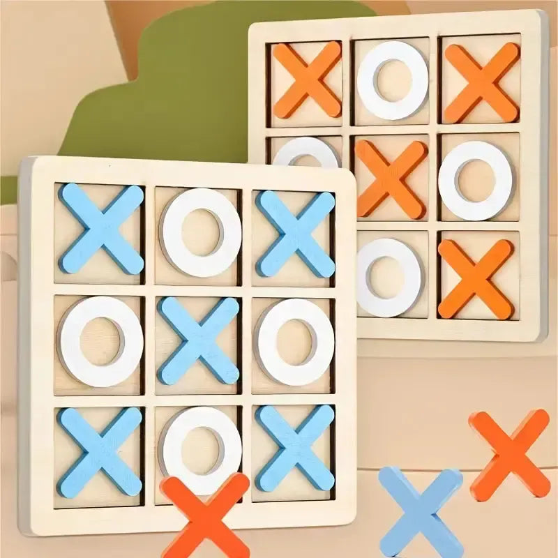 Wooden Tic-Tac-Toe Game - 10-Pcs Set | Kids&