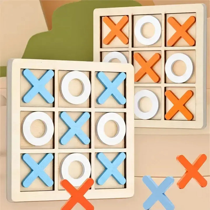 Wooden Tic-Tac-Toe Game - 10-Pcs Set | Kids&