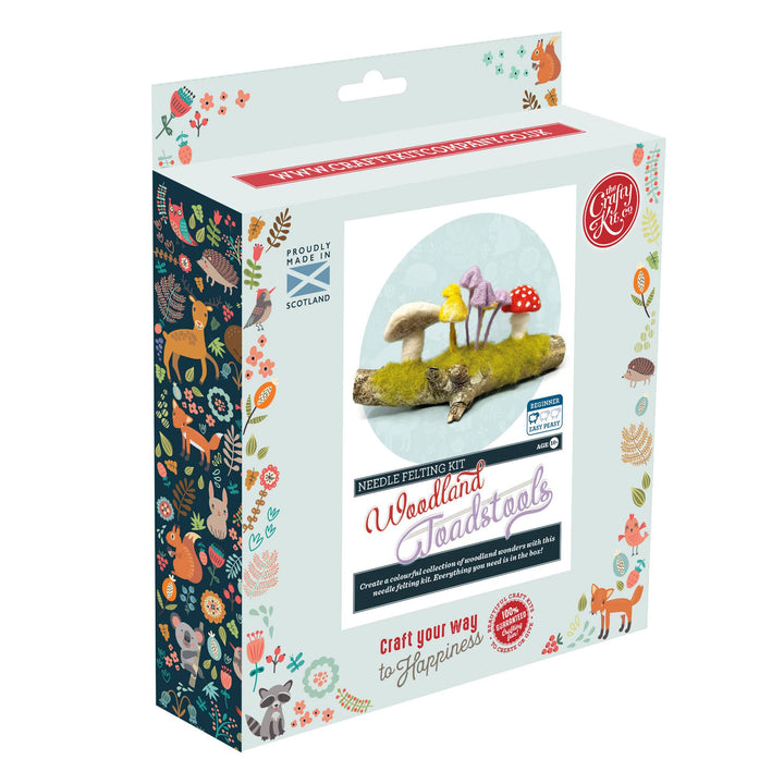 Woodland Toadstools Needle Felting Craft Kit-Needle Felting-The Crafty Kit Company-Acorns &amp; Twigs