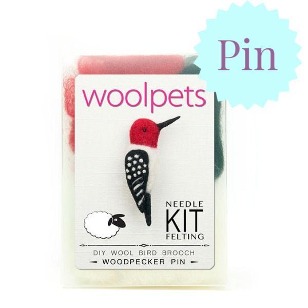 Woodpecker Felting Kit - Bird Pin-Needle Felting-WoolPets-Acorns &amp; Twigs