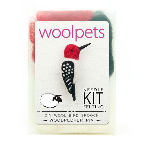 Woodpecker Felting Kit - Bird Pin-Needle Felting-WoolPets-Acorns &amp; Twigs