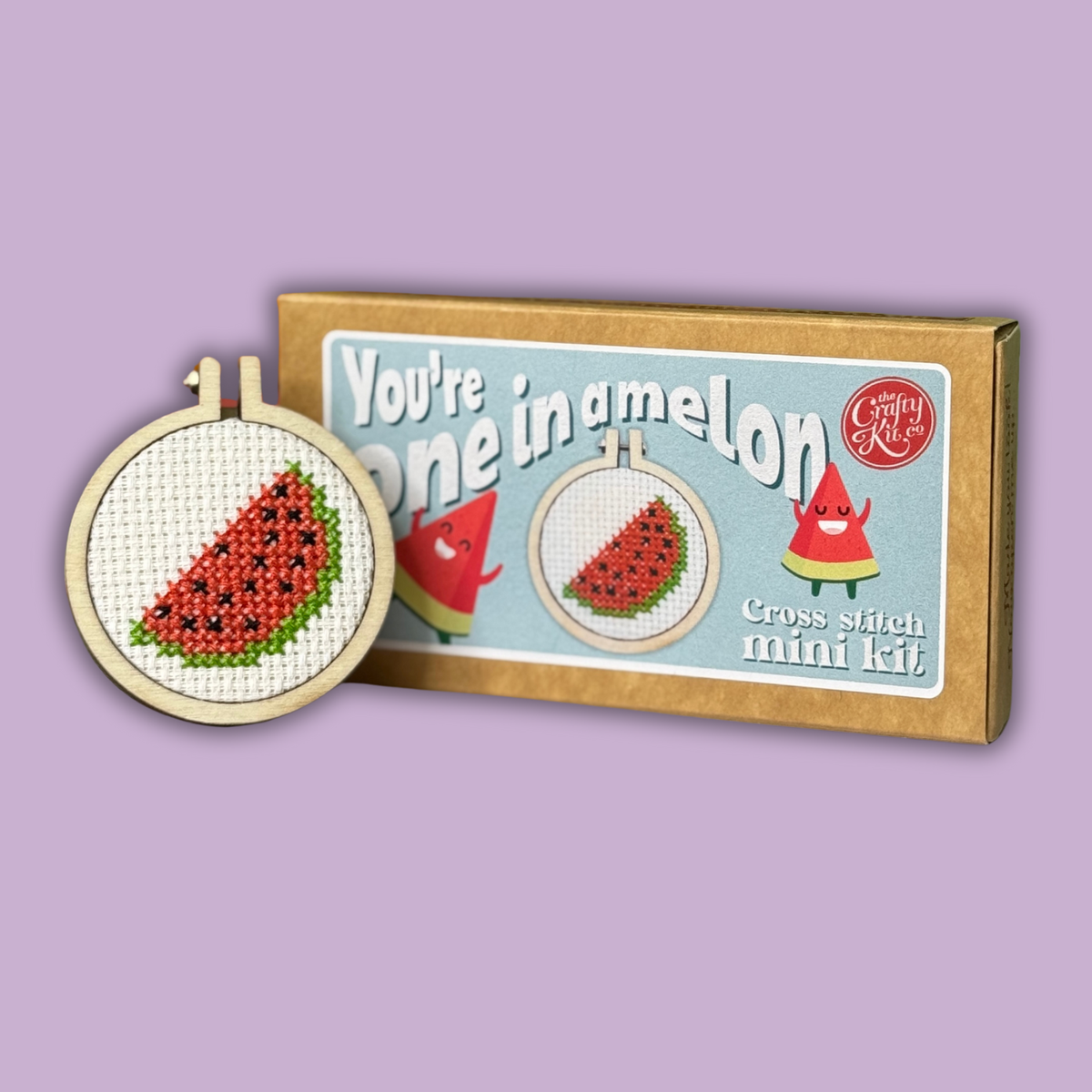 'You're One in a Melon' Mini Matchbox Cross Stitch Kit-Cross Stitch-The Crafty Kit Company-Acorns & Twigs