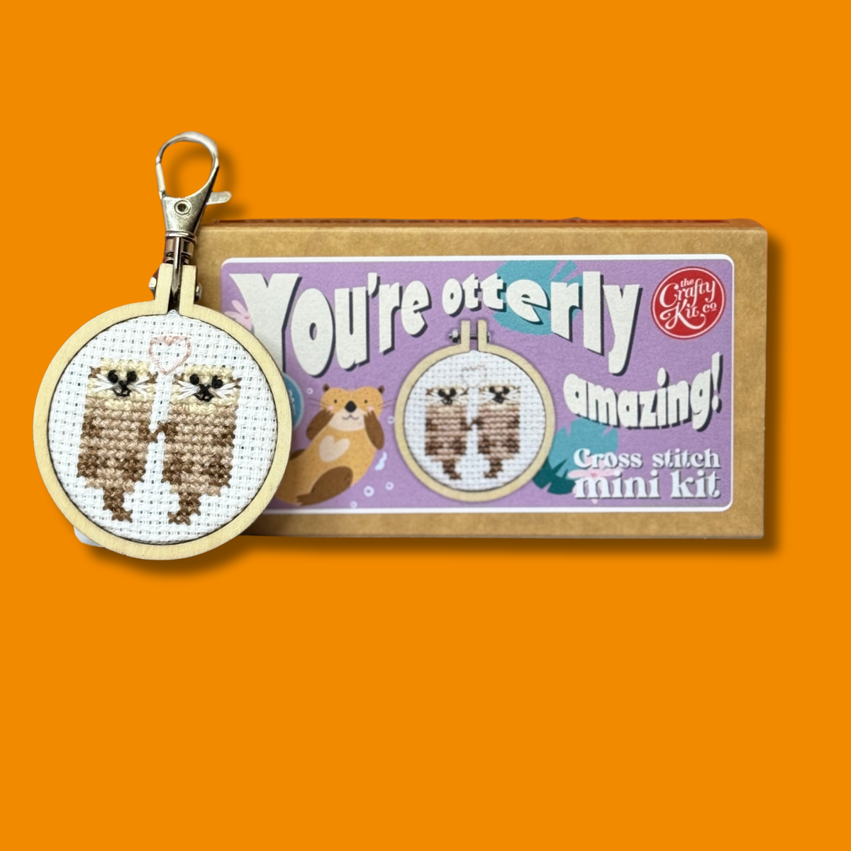'You're otterly amazing!' Mini Matchbox Cross Stitch Kit-Cross Stitch-The Crafty Kit Company-Acorns & Twigs