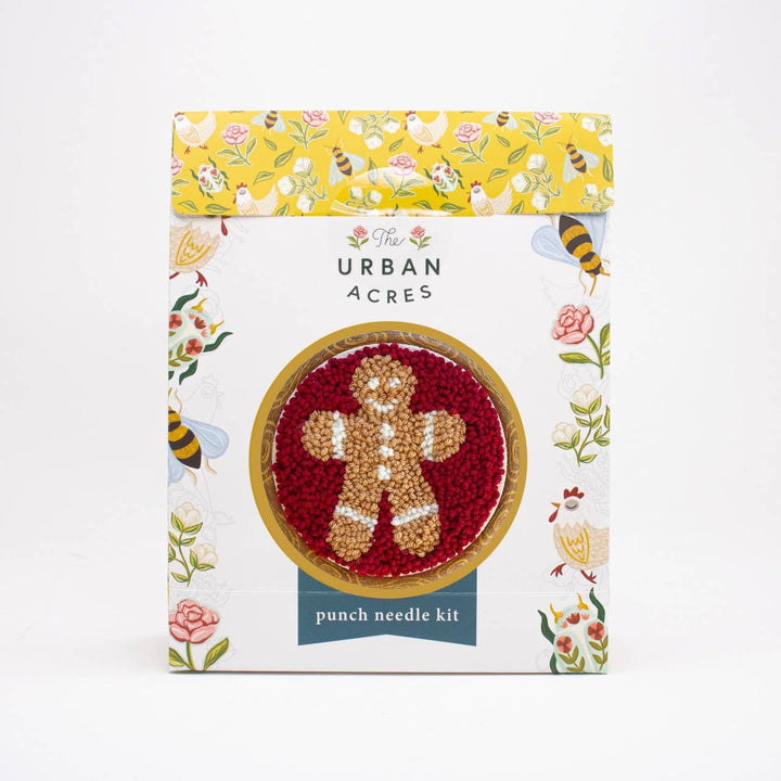 Red Gingerbread Man Punch Needle Kit: Beginner Kit