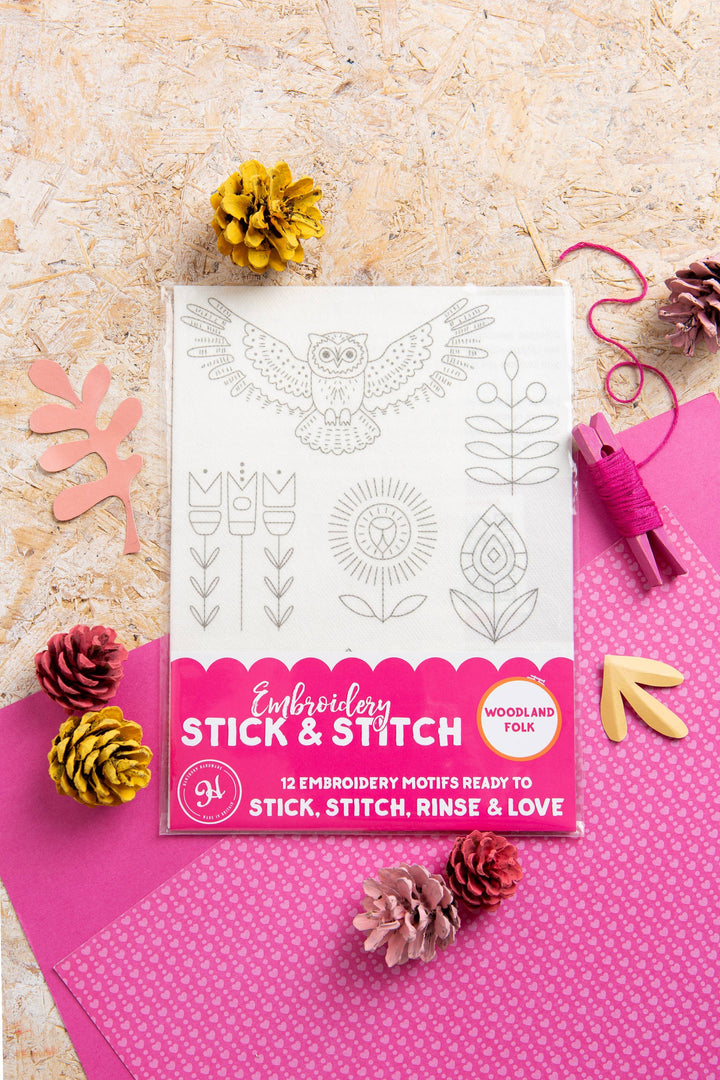 Woodland Folk Stick &amp; Stitch Embroidery Pack