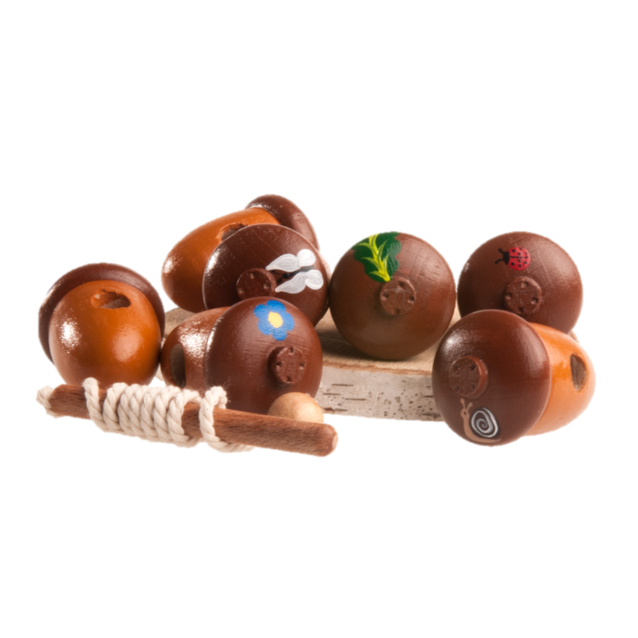 Wooden Acorns Lacing Toy