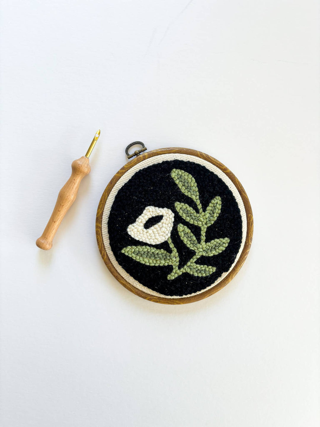 Black Floral Punch Needle Kit: Beginner Kit