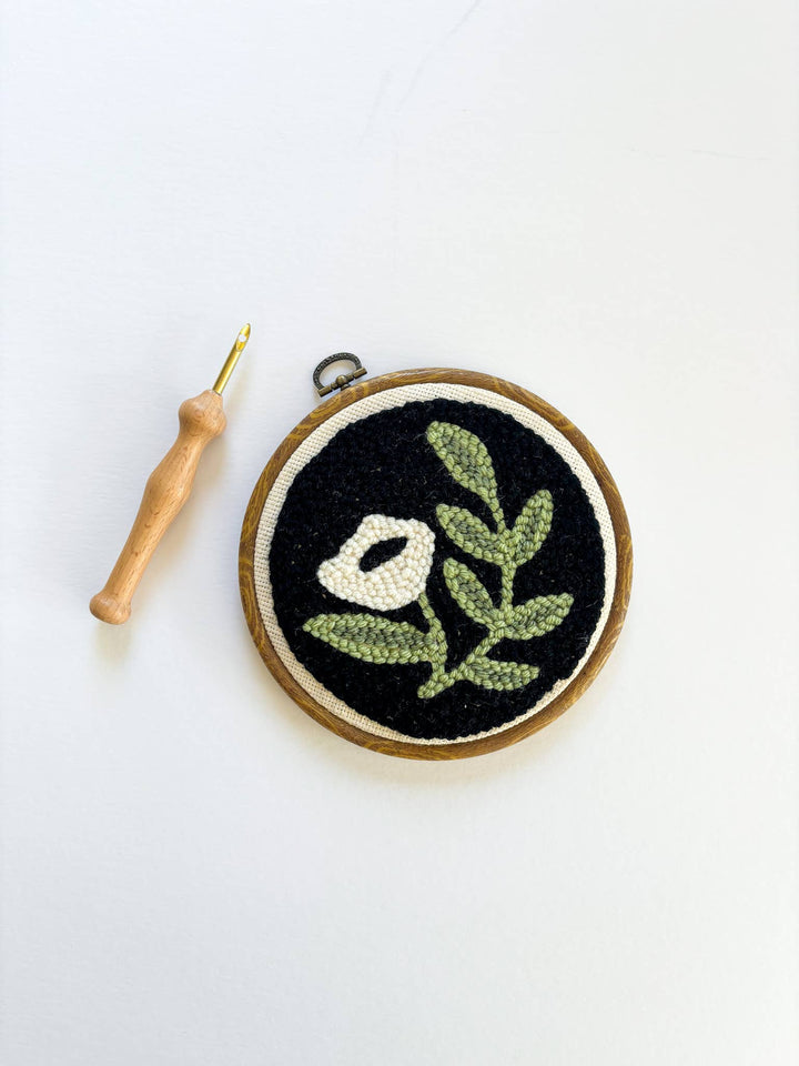 Black Floral Punch Needle Kit: Beginner Kit