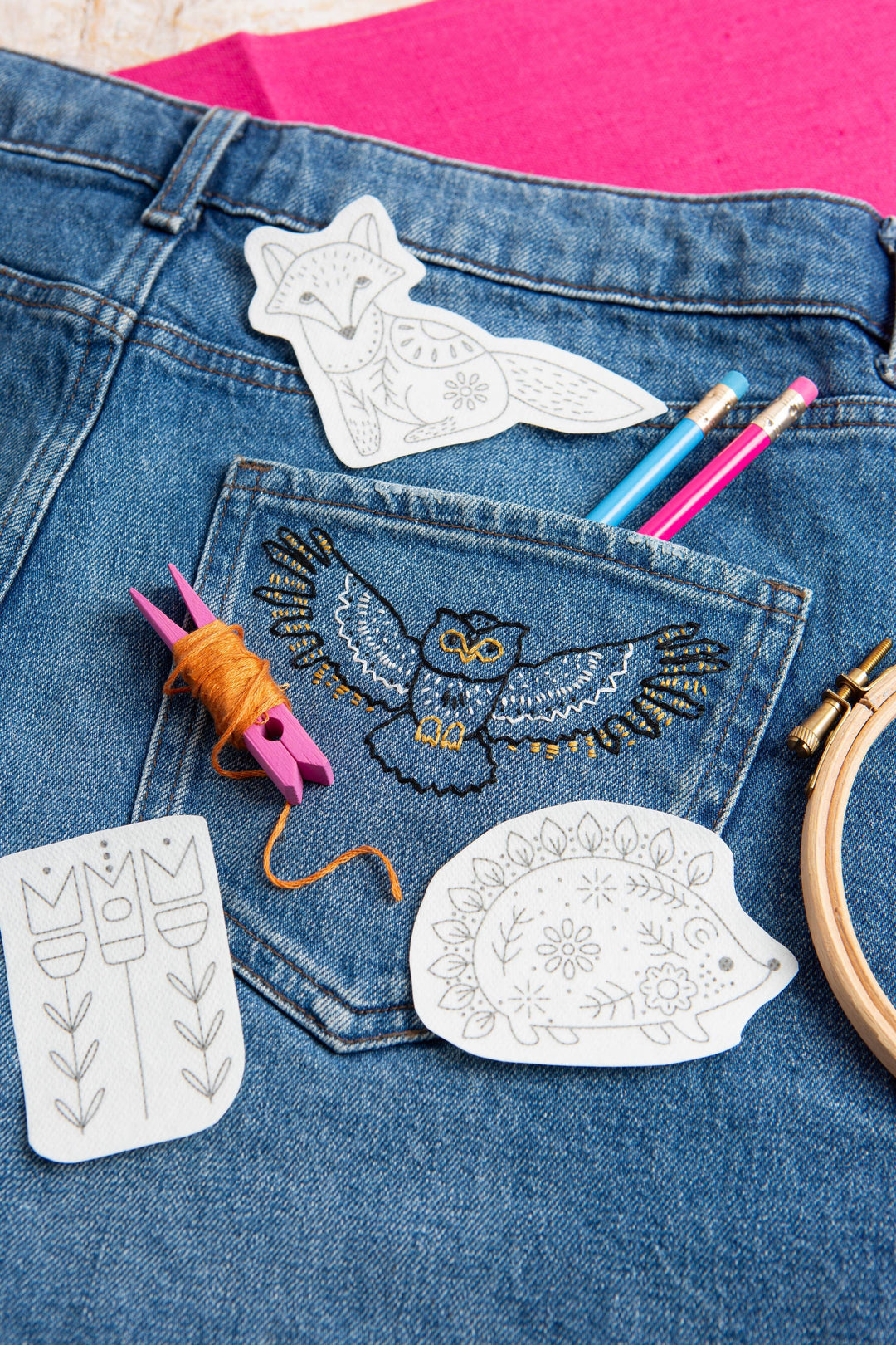 Woodland Folk Stick &amp; Stitch Embroidery Pack