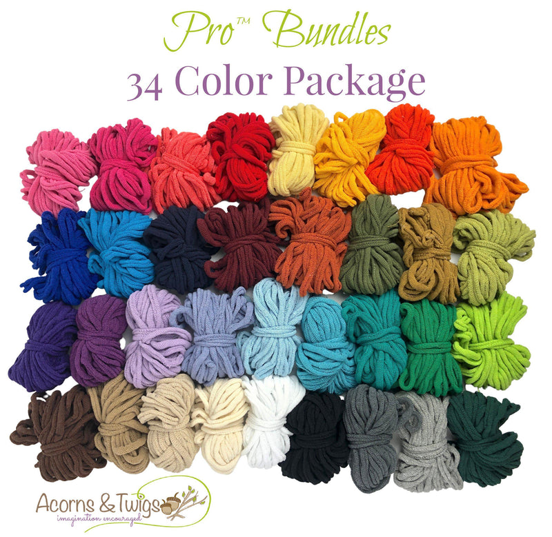 10" Complete Color Bundles Package (PRO Size)-Potholder weaving-Friendly Loom-Acorns & Twigs